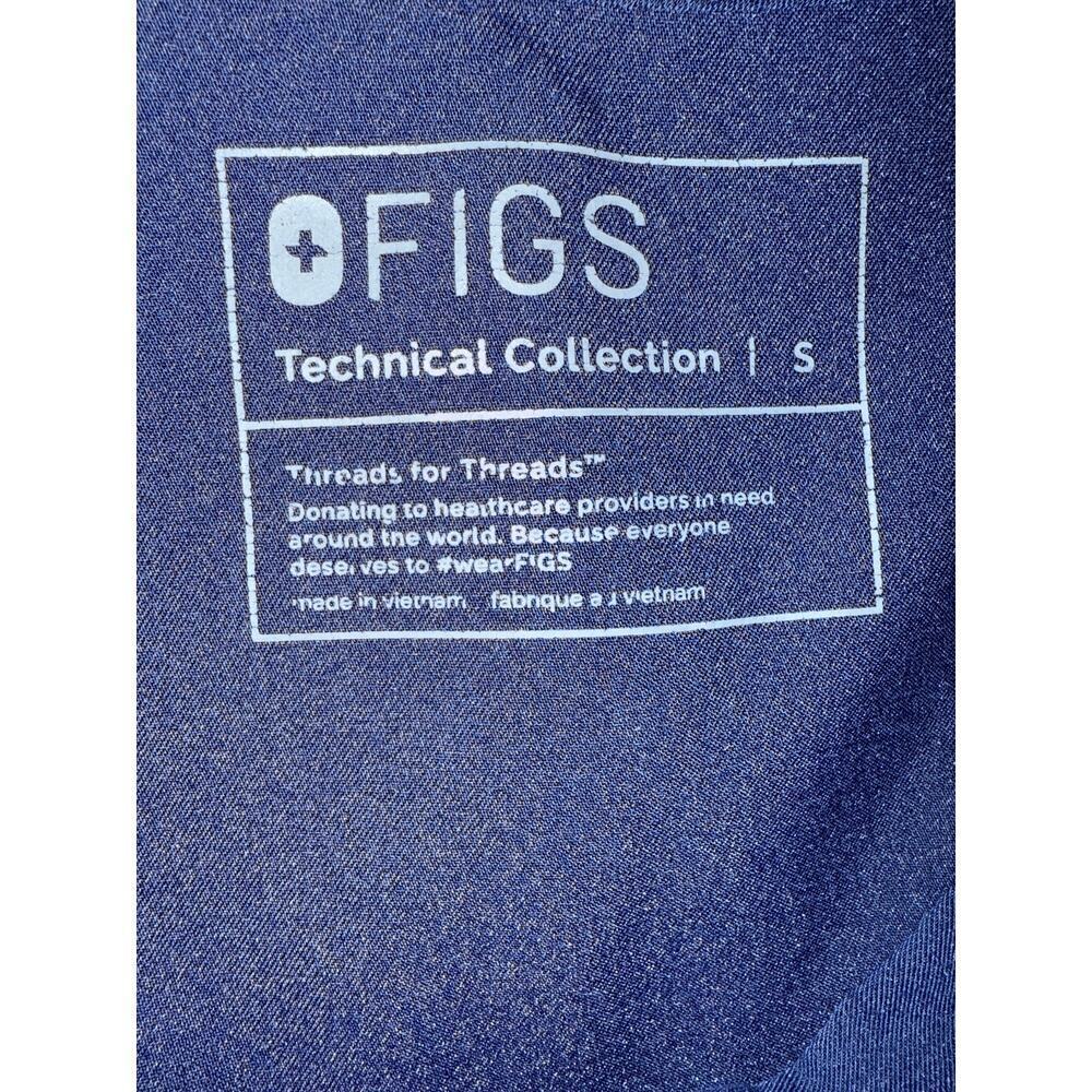 Figs Scrub Top Casma 3 Picket Navy Blue Women’s S Style # FW1100 - Picture 6 of 7